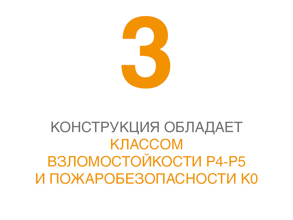 Обладает классом взломостойкости и пожаробезопасности